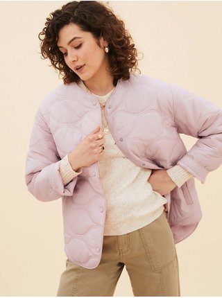 Světle růžová dámská prošívaná bunda Marks & Spencer 