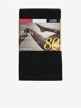 Sada dvou černých dámských punčochových kalhot Marks & Spencer Body Sensor™ 80 DEN 