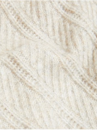 Béžový dámský texturovaný kardigan s výstřihem do V, z recyklované směsi Marks & Spencer