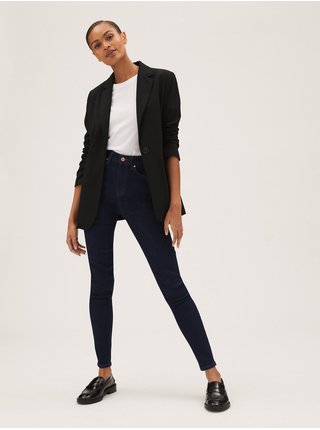 Tmavě modré dámské mimořádně měkké přiléhavé džíny Ivy s vysokým pasem Marks & Spencer