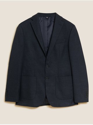 Tmavě modré pánské sako mírně projmutého střihu s texturou Marks & Spencer