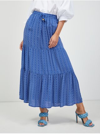 Modrá vzorovaná maxi sukňa ORSAY