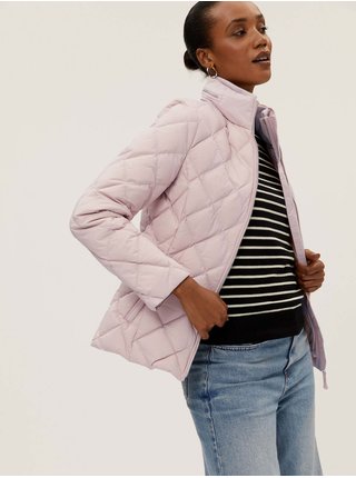 Světle růžová dámská prošívaná bunda Marks & Spencer 