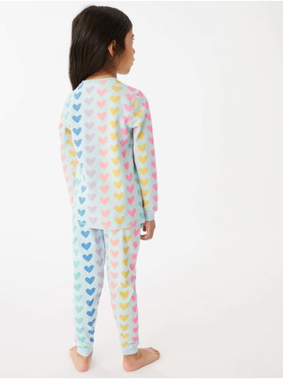 Světle modré holčičí vzorované pyžamo Marks & Spencer 