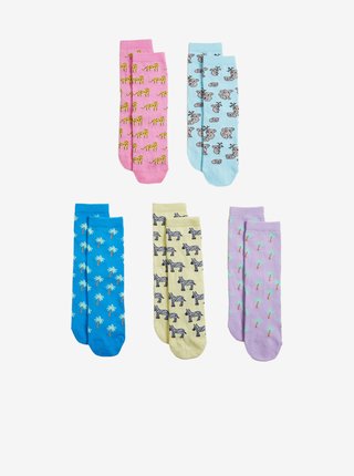 Ponožky s vysokým podílem bavlny, 5 párů Marks & Spencer vícebarevná