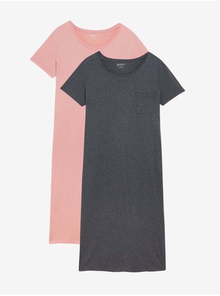 Sada dvou dámských nočních košil s technologií Cool Comfort™ v růžové a tmavě šedé barvě Marks & Spencer