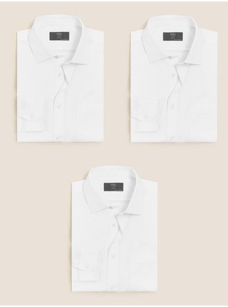 Sada tří kusů pánských bílých košil Marks & Spencer