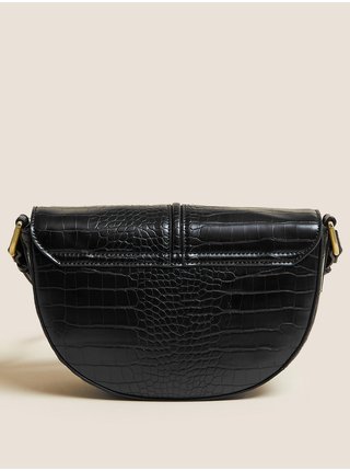 Černá dámská crossbody kabelka z umělé kůže Marks & Spencer 