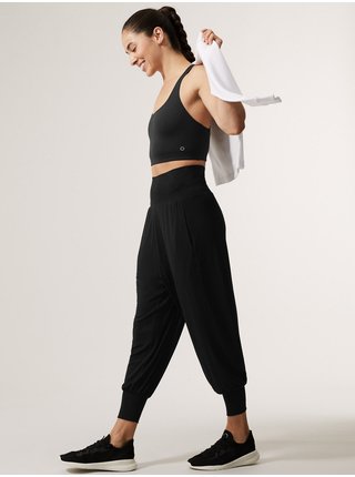 Harémové tepláky na jógu s vysokým pasem Marks & Spencer černá