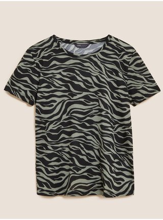 Šedo-černé dámské vzorované tričko Marks & Spencer 