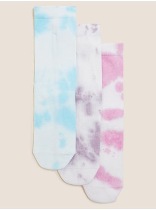 Batikované ponožky s vysokým podílem bavlny, 3 páry Marks & Spencer vícebarevná