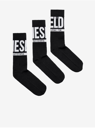Sada troch párov ponožiek v čiernej farbe Diesel