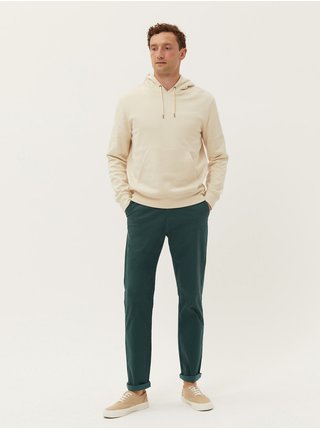 Zelené pánské strečové chino kalhoty normálního střihu Marks & Spencer