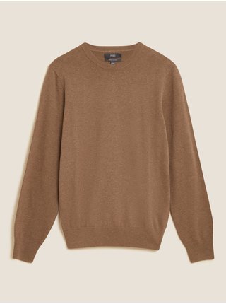 Hnědý pánský svetr z čisté bavlny Marks & Spencer