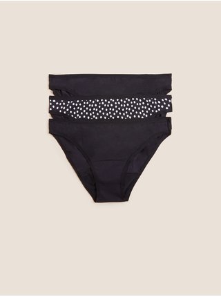 Balení tří kusů černých dámských menstruačních kalhotek bikini střihu s mírnou savostí Marks & Spencer