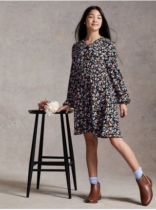 Černé holčičí květované šaty Marks & Spencer