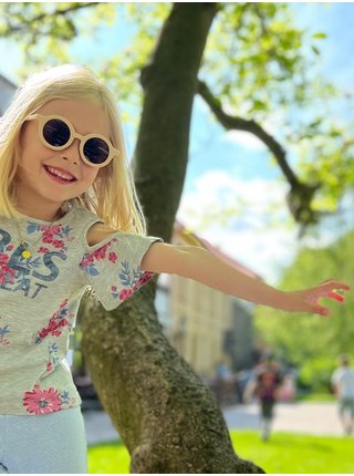 Růžové dětské sluneční brýle Little Kydoo Model I (4-7 let)