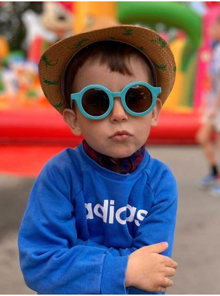Tyrkysové dětské sluneční brýle Little Kydoo Model I (4-7 let)