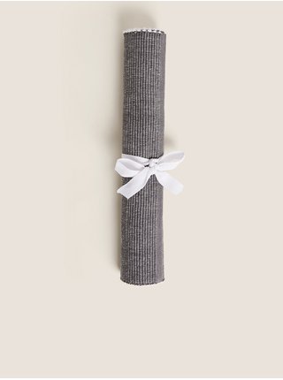 Sada dvou kusů šedého žebrovaného tkaného prostírání s vysokým podílem bavlny Marks & Spencer