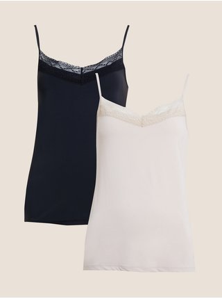 Sada dvou dámských tílek v černé a bílé barvě s technologií Cool Comfort Marks & Spencer