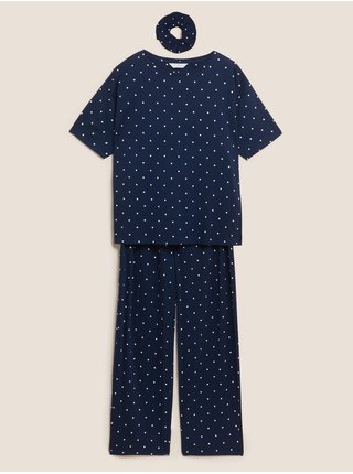 Tmavě modré dámské pyžamo s gumičkou do vlasů s technologií Cool Comfort™ Marks & Spencer