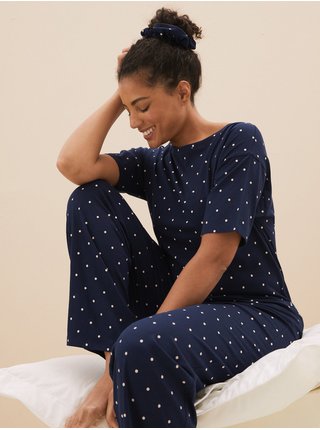 Tmavě modré dámské pyžamo s gumičkou do vlasů s technologií Cool Comfort™ Marks & Spencer