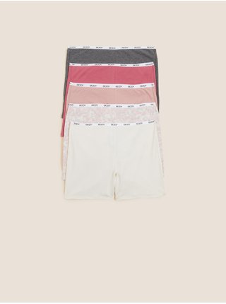 Sada pěti barevných kusů dámských nohavičkových kalhotek s vysokým podílem bavlny Marks & Spencer 