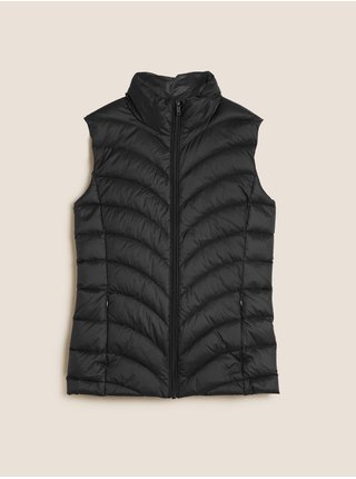 Černá dámská prošívaná sbalitelná vesta s peřím a prachovým peřím Marks & Spencer