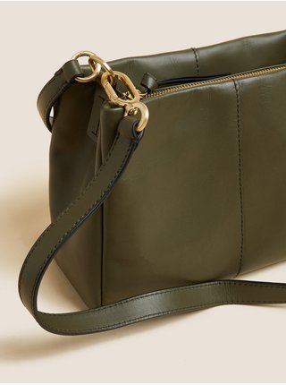Zelená dámská kožená kabelka Marks & Spencer 