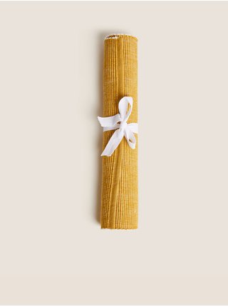 Sada dvou kusů žebrovaného tkaného prostírání s vysokým podílem bavlny v hořčicové barvě Marks & Spencer  