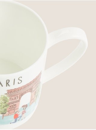 Bílý porcelánový hrnek Paříž Marks & Spencer 