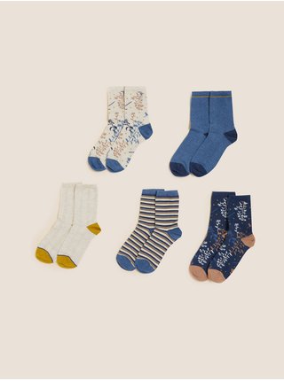 Sada pěti kusů barevných ponožek Marks & Spencer