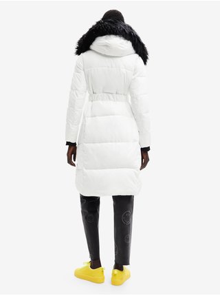 Biely dámsky zimný prešívaný kabát Desigual Sundsvall