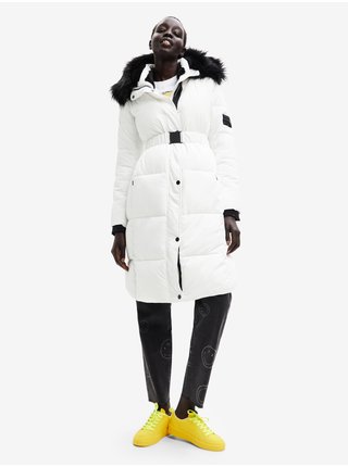 Kabáty pre ženy Desigual - biela