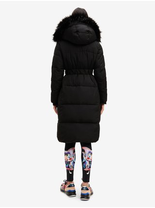 Černý dámský zimní prošívaný kabát Desigual Noruega