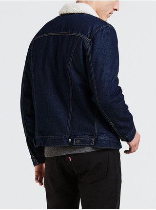 Tmavě modrá pánská džínová bunda s umělým kožíškem Levi's® 