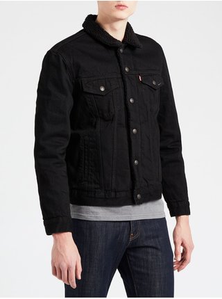 Černá pánská džínová bunda s umělým kožíškem Levi's® 