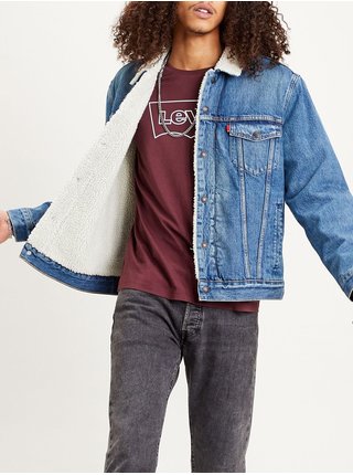 Modrá pánská džínová bunda s umělým kožíškem Levi's®