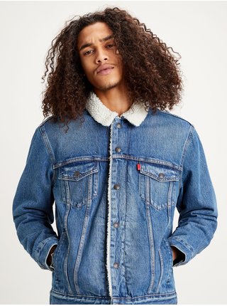 Modrá pánská džínová bunda s umělým kožíškem Levi's®
