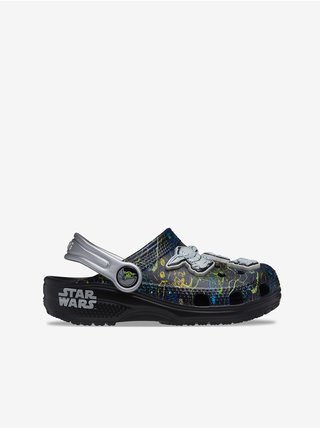 Černé dětské vzorované pantofle Crocs Star Wars