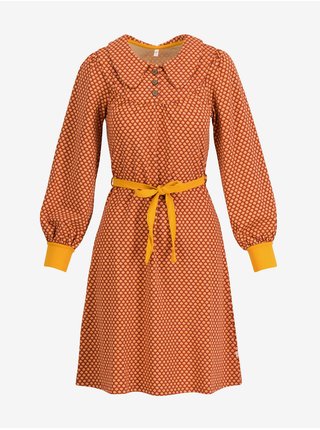 Oranžové puntíkované šaty s límcem Blutsgeschwister Mademoiselle Dackelohr