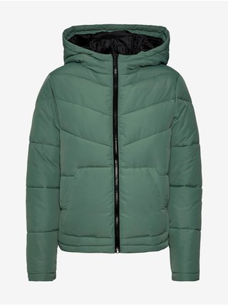 Zelená prošívaná zimní bunda s kapucí Noisy May Dalcon