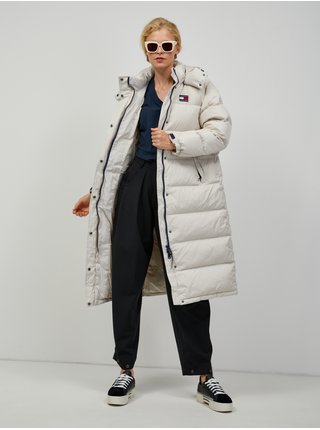 Krémový dámský prošívaný kabát Tommy Jeans Alaska