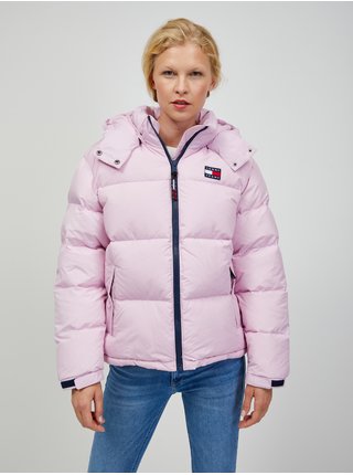 Světle růžová dámská prošívaná bunda Tommy Jeans