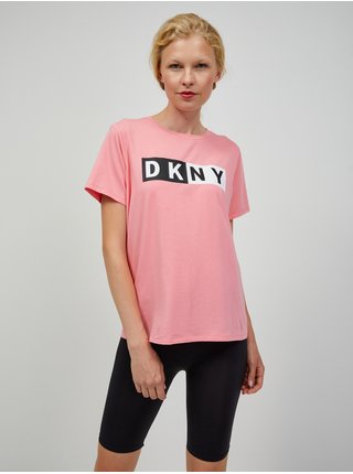 Světle růžové dámské tričko DKNY