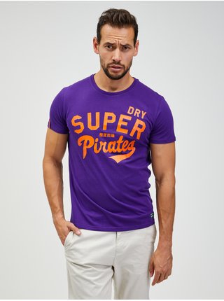 Fialové pánské tričko Superdry Collegiate Graphic Tee 
