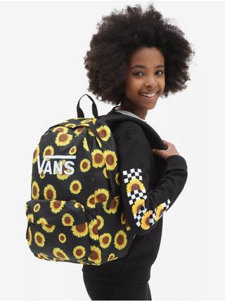 Žluto-černý holčičí květovaný batoh VANS