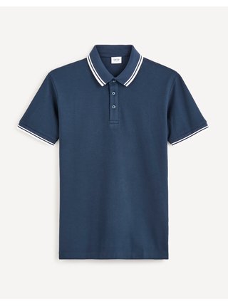 Tmavě modré pánské basic polo tričko Celio Beline