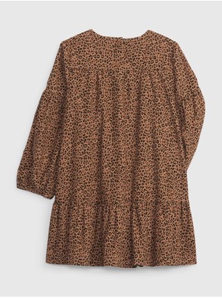 Hnedé dievčenské šaty so zvieracím vzorom GAP