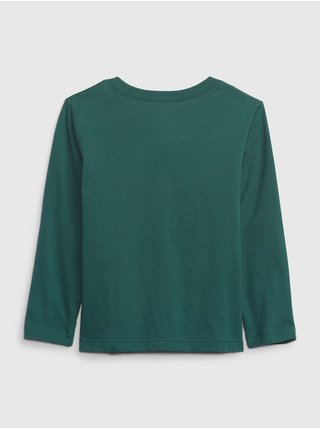 Tmavě zelené klučičí tričko s dlouhým rukávem GAP